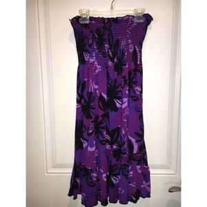 Purple strapless dress/beach cover up